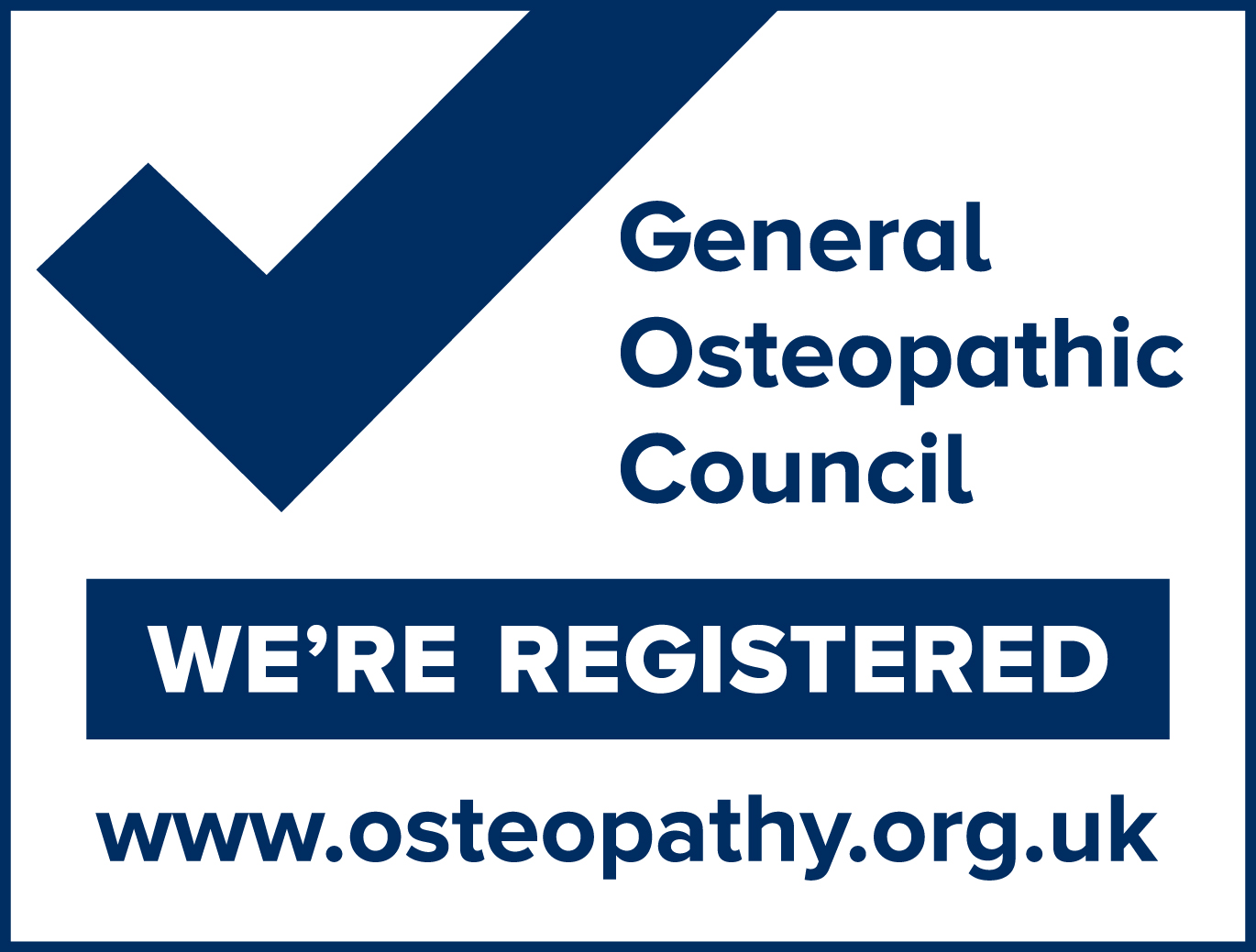 We're registered with the General Osteopathic Council